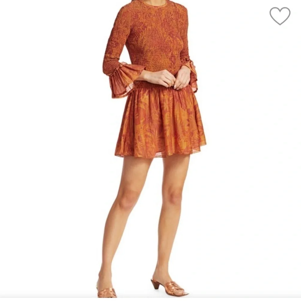Chufy Orange Aqrequipi Smocked Dress